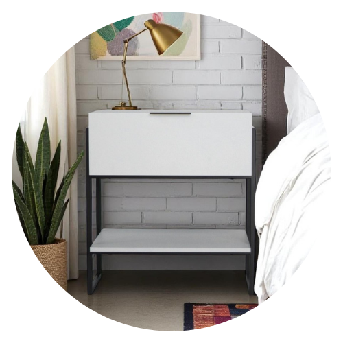 03 mesa de cabeceira ana 55cm x 60cm 1 gaveta 1 nicho