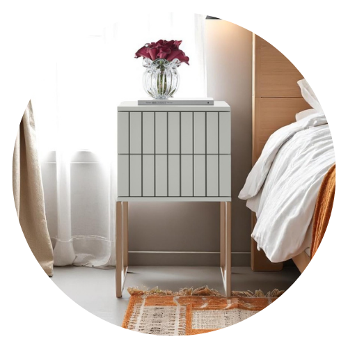 17 mesa de cabeceira ana 55cm x 60cm 1 gaveta 1 nicho