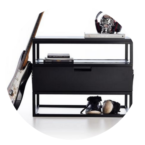 19 mesa de cabeceira ana 55cm x 60cm 1 gaveta 1 nicho