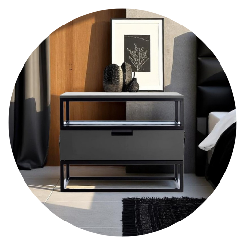 20 mesa de cabeceira ana 55cm x 60cm 1 gaveta 1 nicho