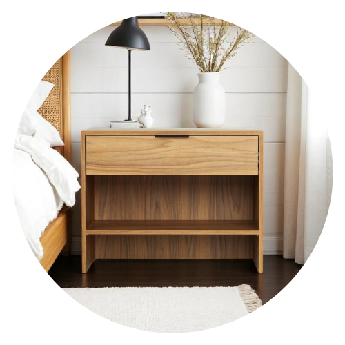 21 mesa de cabeceira ana 55cm x 60cm 1 gaveta 1 nicho