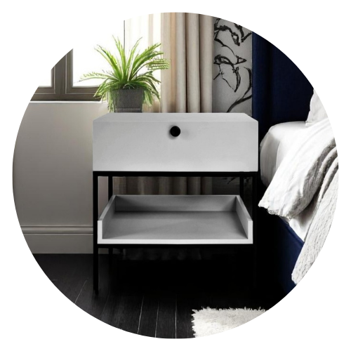 23 mesa de cabeceira ana 55cm x 60cm 1 gaveta 1 nicho