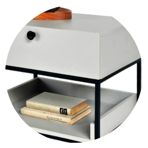 24 mesa de cabeceira ana 55cm x 60cm 1 gaveta 1 nicho