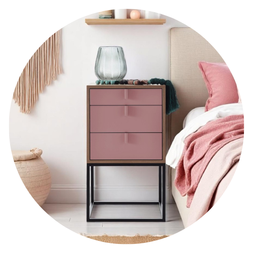 27 mesa de cabeceira ana 55cm x 60cm 1 gaveta 1 nicho