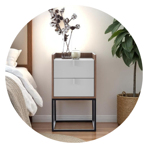 31 mesa de cabeceira ana 55cm x 60cm 1 gaveta 1 nicho