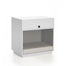 01 mesa de cabeceira pet bob dog 55cm x 60cm 2 gavetas 1 nicho com almofada